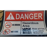 Selling Sign Label Sticker Danger Hazardous Area 10x10cm Sign K3