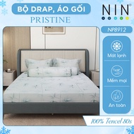 Set ga gối 5 món Tencel 80s cao cấp gỗ khuynh diệp NIN House Pristine NP8912 kích thước 1m6 1m8 2m