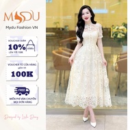 Váy Tiểu Thư MDU5115 Chất Ren Thêu Họa Tiết Bề Mặt Có Độ Nổi 3D Tinh Xảo Cổ Thắt Nơ Tinh Tế Từ MDU