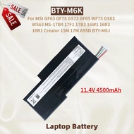 Laptop Battery BTY-M6K 11.4V 4500mAh For MSI WF75 GS63 GF63 GF75 GS73 GF65 WS63 MS-17B4 17F1 16R3 17
