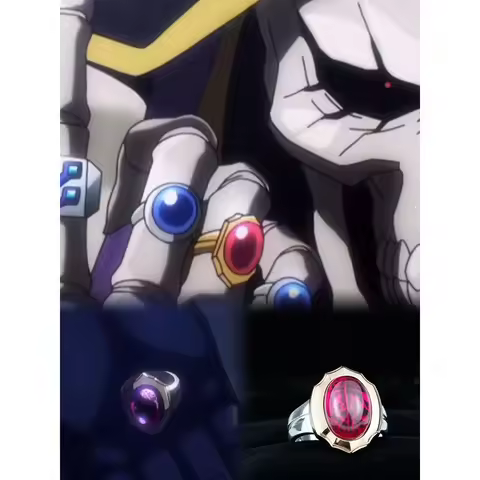 Anime Overlord Ring Momonga Albedo Ainz Ooal Gown Cosplay Nazarick Unisex Adjustable Opening Rings A
