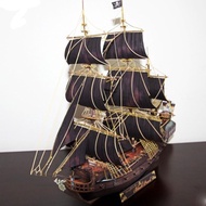 Caribbean pirate ship Black Pearl paper model military fan gift handmade DIY Wooden Toys
