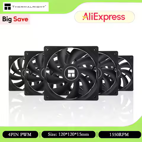 Thermalright TL-C12C X5 1/3/5 Pack Computer Case Fan, 120mm Case Fan/High Airflow/Static Pressure/4 