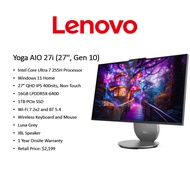 Yoga AIO 27 Gen 10/U5-125H/U7-255H/27" QHD/16GB/512GB/1TB SSD/Onsite Warranty