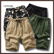 UAYESOK cotton Men Cargo Short Pants Cargo Shorts Drawstring Shorts Cargo shorts Pants for men Casual Bermudas