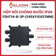 Outdoor 3-way waterproof junction box - FSH714-B-3P IP68 standard, outer size 145x115x57 mm, electri