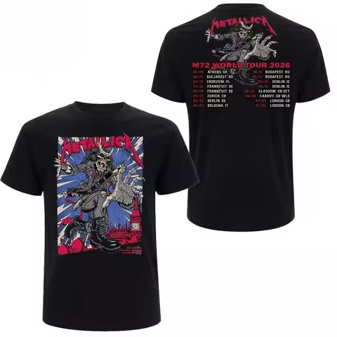 Metallica M72 Tour London England EU 2026 New Merch Tshirt 100%Cotton Men's Women's Y2k Popular Over