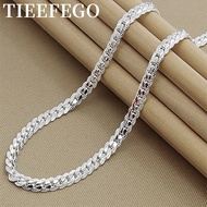 Miles8 TIEEFEGO 925 Sterling Silver 6Mm Side Chain 8/18/20/22/24 Inch Necklace For Woman Men Fashion
