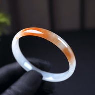 冰種飄紅翡翡翠平安鐲手鐲 | 17.5圍 | 天然緬甸玉翡翠A貨 | 送禮