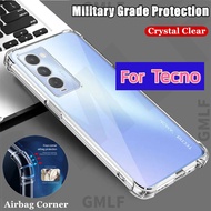 For Tecno Camon 18 P CH7 CH7n Slim Crystal Clear Soft Silicone Jelly Case With Four Reinforced Corne