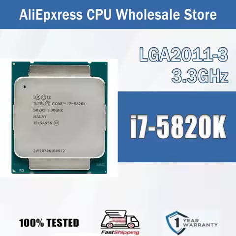 Intel Core i7-5820K 3.30GHz 6 Cores 12 Thread 15M i7 5820K CPU Processor i75820K Package LGA2011-3