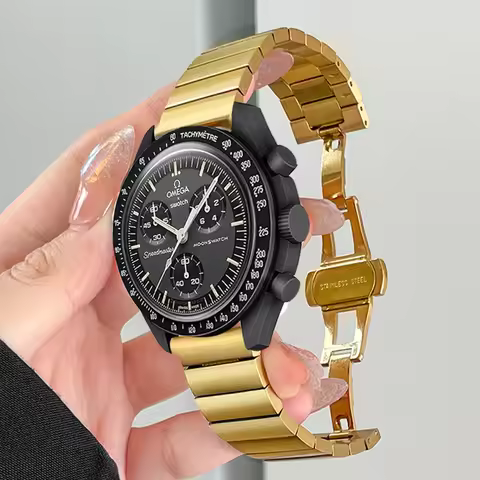 Stainless Steel Band For Omega X Swatch Joint MoonSwatch Planet Watch Band Watchband Link Strap For 