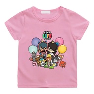 Cartoon T-Shirt For Girls/Boys Toca Boca And Gacha Life World Games Comfortable Short-Sleeved Shirt 