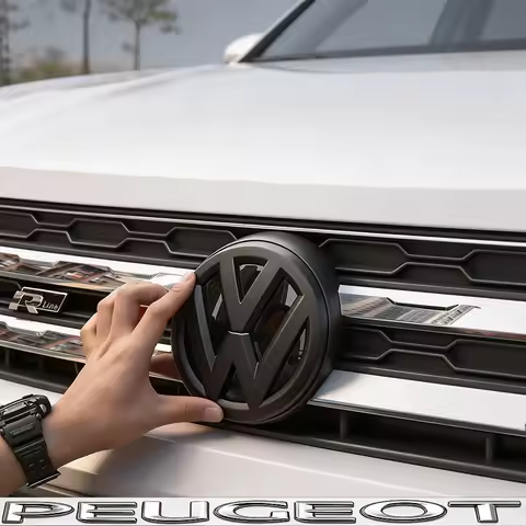 2Pcs Car Logo Front Grille & Trunk Decorative Accessories For VW Golf Tiguan T-Roc Polo Passat ID.4 