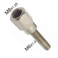 Motorcycle Scooter Rearview Mirror Adapter M8 to M6 Male-Female Right-Hand Thread Extension Screw 8m