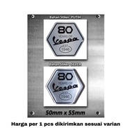 Vespa 80th Anniversary Embossed Sticker