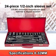 Socket Wrench Set 24 pcs 1/2 inch para sa Car at Motorcycle na May 8-32mm Sizes Hindi Madaling Bumag