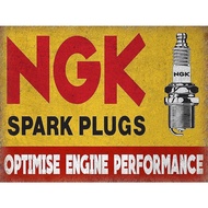 Ngk Spark Plugs Sign Retro Metal Aluminium Tin Sign Vintage Bus Shed Man Cave Tin Sign 7.8x11.8 Inch