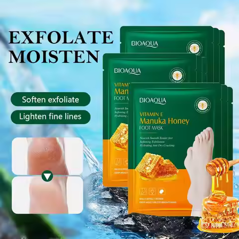 5 Packs Honey Exfoliating Foot Mask Feet Pedicure Remove Dead Skin Moisturizing Foot Exfoliator Feet