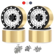 4PCS 1.9" Beadlock Wheels Aluminum Rims Upgrades for Axial SCX10 TRX4 90046 RC Crawler Car accessori