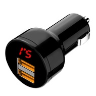 RR 12V/24V Dual Ports 3.1A USB Car Cigarette Charger  Digital LED Voltmeter Power Adapter for Mobile
