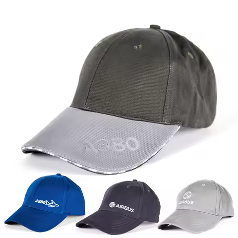 AIRBUS A380 Baseball Cap Embroidery Cotton Hat Blue / Grey , Adjustable, Gift for Airport Staff Flig