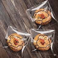 RD 100PCS PLASTIC COOKIES Size 7x7+3cm PLASTIC BREAD CAKE BISCUITS PREMIUM PLASTIC ADHESIVEADA
