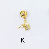 [VJ]Accessories “Cubic Zirconia Dangle Charm/Beads” CZ13 999.9 Bangkok Gold Plated