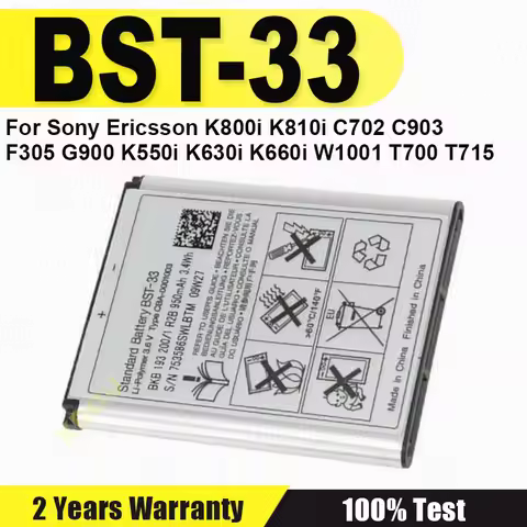 New BST-33 Mobile Phone Battery For Sony Ericsson K800i K810i C702 C903 F305 G900 K550i K630i K660i 