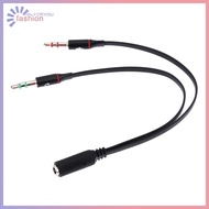 Fa 1 Female to 2 3.5mm Male Plug Y Splitter Stereo Mic Audio Adapter Cable