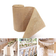 5m Natural Jute Hessian Burlap Ribbon Roll Burlap Table Runners Wedding Party Chair Bands Vintage Ho