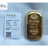 PAMP SUISSE 100 GRAM GOLD BAR JONGKONG EMAS