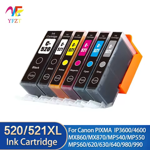 PGI-520 CLI-521 Compatible Ink cartridge For Canon PIXMA IP3600 IP4600 IP4700 MX860 MX870 MP540 MP55