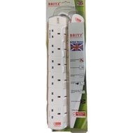 Britz 3metre Extension Socket 6 Way with Neon