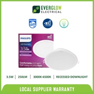 PHILIPS 59441 MESON 3.5W 250LM 80MM 3" EYECOMFORT ROUND LED RECESSED DOWNLIGHT 3000K/4000K/6500K