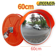 Greener กระจกนูน กระจกโค้งจราจร อุปกรณ์จราจร กระจกยุบตัวได้ไม่แตก มีปีกกันฝน 18” 24” Traffic Convex 