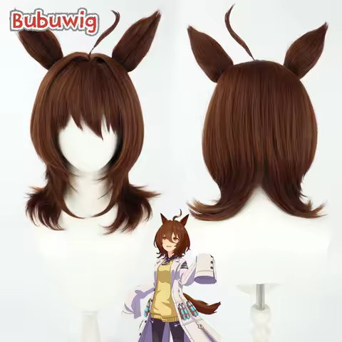 Bubuwig Synthetic Hair Agnes Tachyon Cosplay Wigs Game Uma musume: Pretty Derby Agnes Tachyon 48cm L