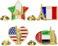 Dubai Flag Pin 4pcs Corsage Brooch Pin Patriotic Flag Women Brooches American Enamel Pin Fashion Bac