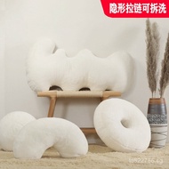Alien Rabbit Fur with Holes ins Irregular Wave Pillow Sofa Creative Cushion Living Room Donut Q7OH