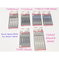 BOSCH JIGSAW BLADE FOR WOOD OR METAL (1 CARD X 5PCS) T111C/ T118A/ T118B/ T308B/ T244D/ T345XF