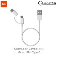 Xiaomi Mi 2-in-1 USB Cable 30CM (micro USB to Type-C)iaomi Mi 2-in-1 USB Cable 30CM (micro USB to Ty