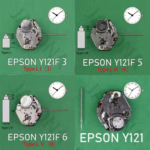 Y121 movement Y121F3 Y121-3 Y121-6 -7 -8 Watch Quartz Movement With Watch Stem Watch Accessories Typ