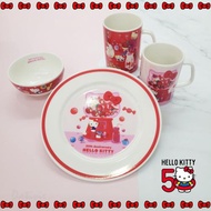 日本製 杯盤-HELLO KITTY 50TH三麗鷗SANRIO正版授權
