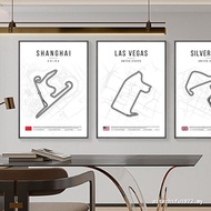 F1 Track Map Poster Decorative Painting Living Room Sofa Background Wall Painting Car Hotel Ferrari 
