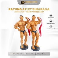 Fiberglass Resin Miniature Building Athlete Statue - Indonesian Flag Building Athlete
