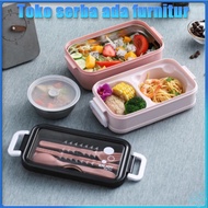 Arrange lunch box anti-Spill Food Place bento box tepak Eat lunch box set free Spoon