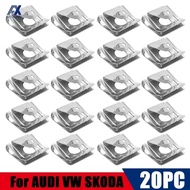 20X Engine Under Cover Clips Undertray Trim Panel Metal Nut Fitting For Audi A3 A4 A6 A8 VW Passat B
