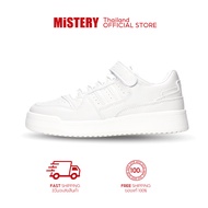 MISTERY รองเท้าผ้าใบหนัง สูง 3.5 ซม รุ่น ROW สีขาว（MIS-702）