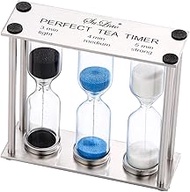 SuLiao Tea 3-4-5 Minute Sand Timer Hourlgass, Metal Three-in-One Sand Clock, Small Colorful Sand Wat