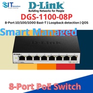 D-Link 8-Port Layer 2 Lite Smart Managed Gigabit PoE Switch DGS-1100-08P